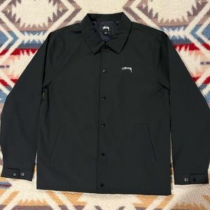 COPY - Black Stüssy Poly-Cotton Windbreaker/Raincoat